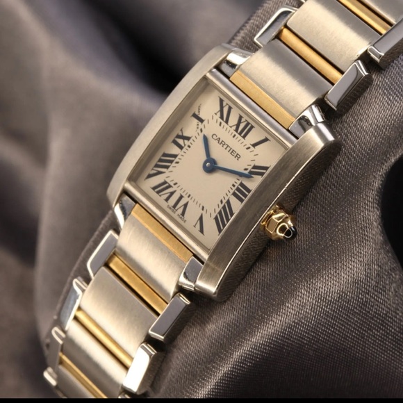 Cartier Silver and Gold Tank Francaise Watch - Picture 6 of 14